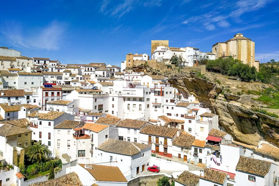 Views of Setenil de las Bodegas, one of the Pueblos Blancos of Andalucia.