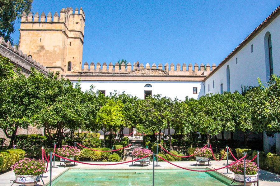 Mudejar courtyard at the Alcazar de los Reyes Cristianos.