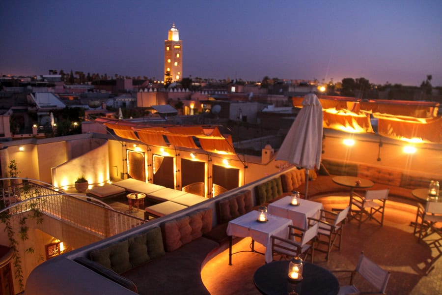 Finding a relaxed rooftop for a sundowner is always one of our highlights of Marrakech.