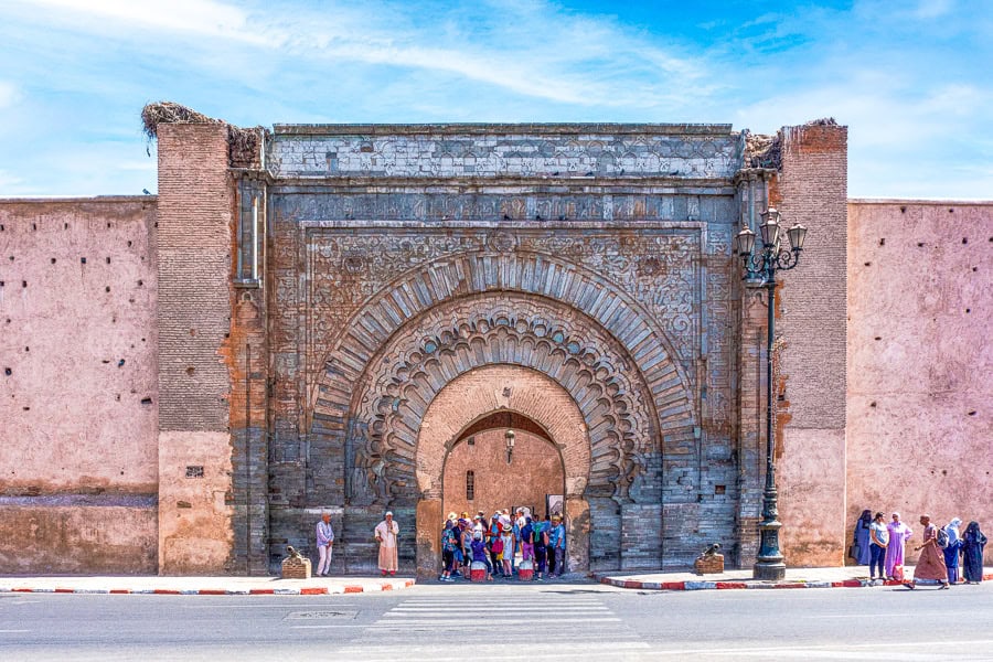 Monumental Bab Agnaou still guards the city and along with the city walls, should be on your Marrakech itinerary.