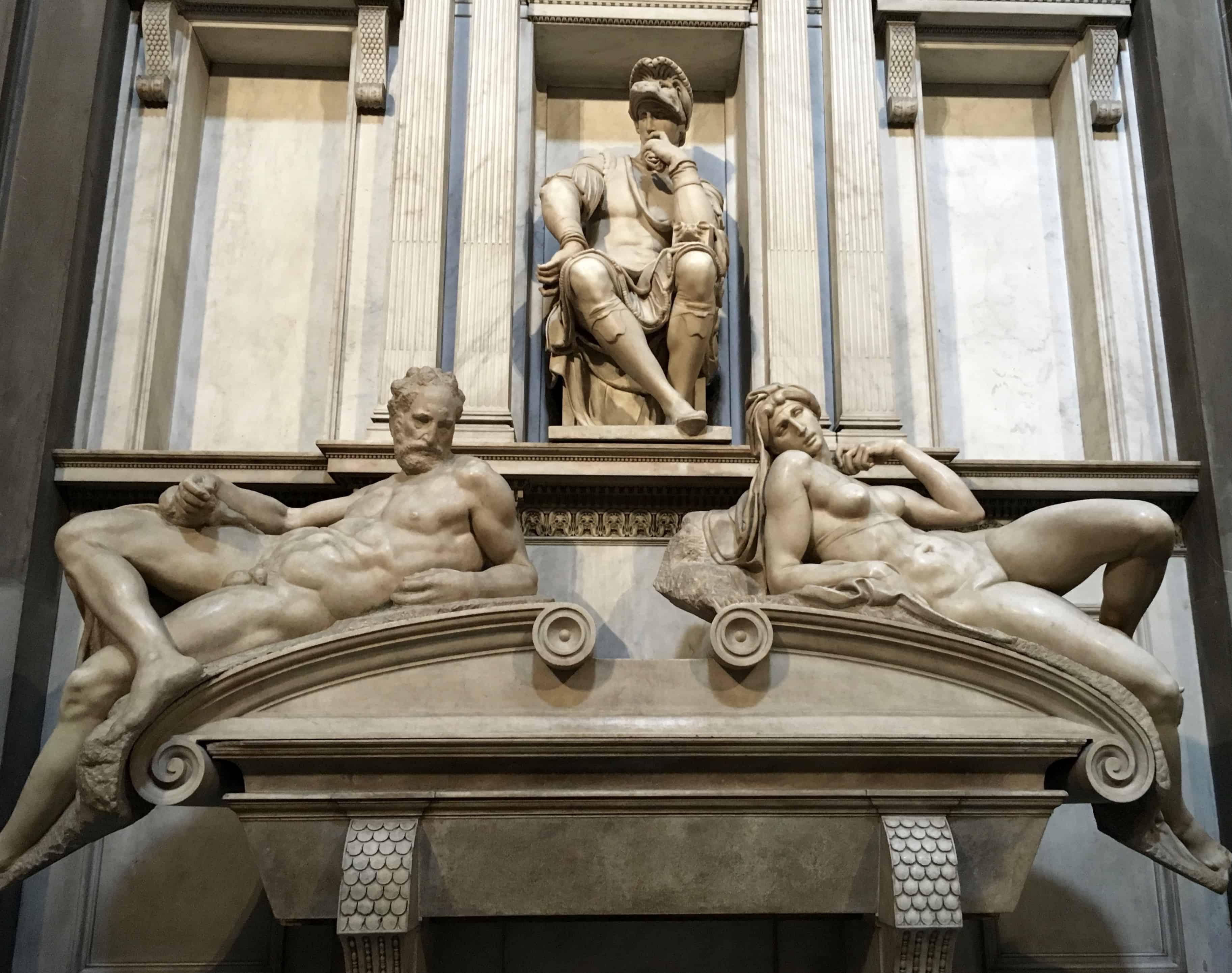 Sculptures by Michaelangelo in Medici Chapels, Florence