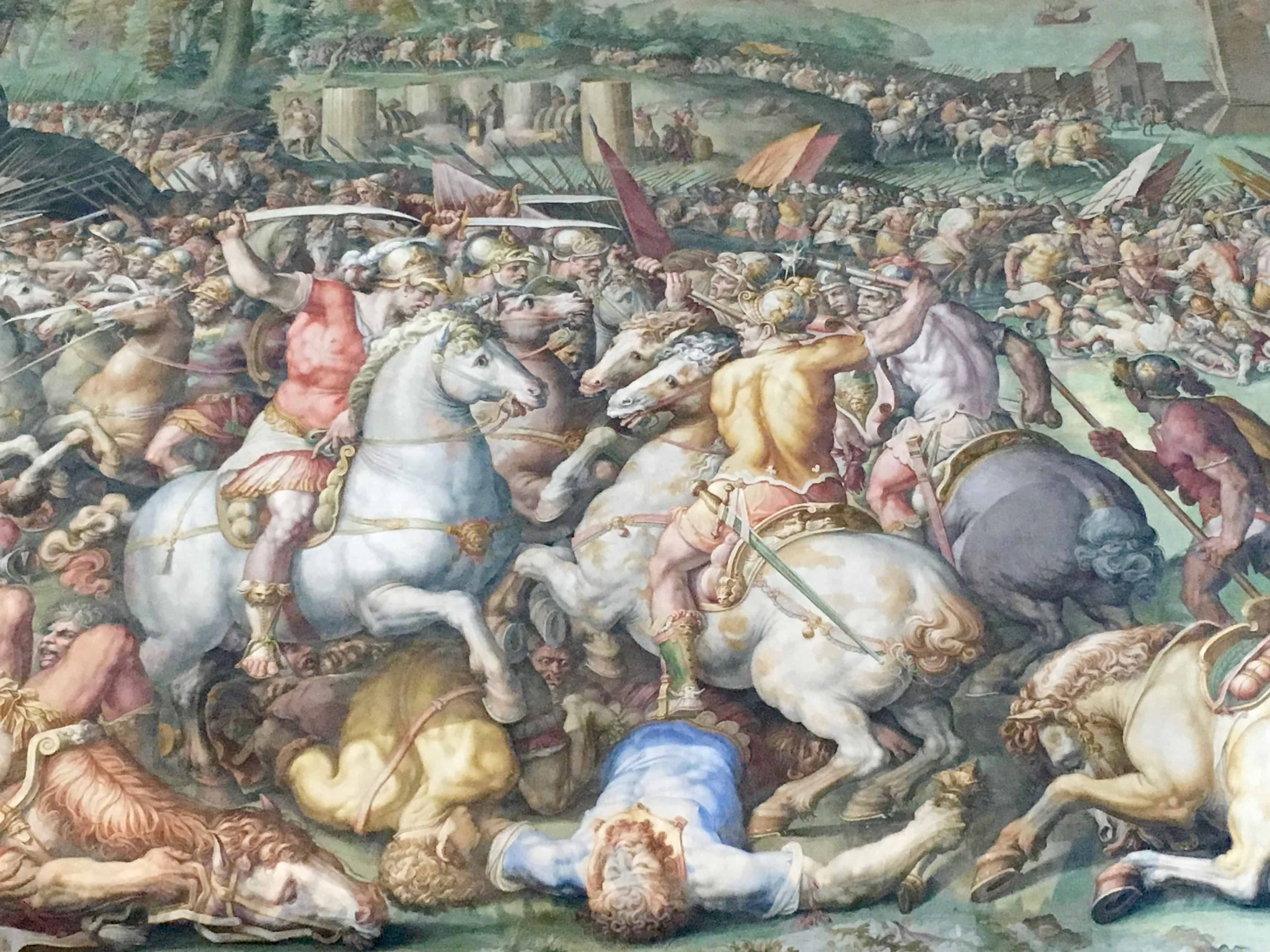 One Panel of the Epic Vasari Fresco in Salone Dei Cinquecento