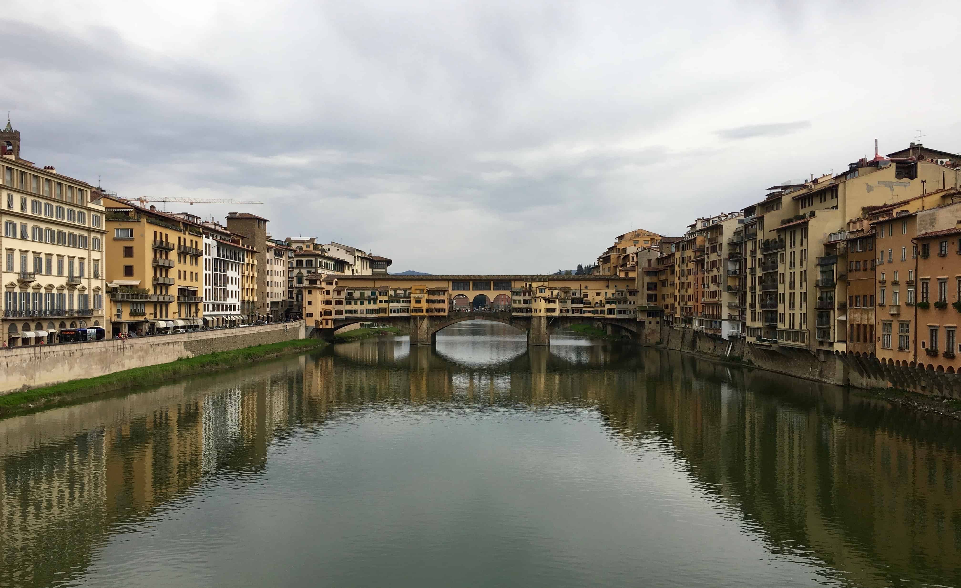 Historic Ponte Vecchio Crosses the River Arno, Florence