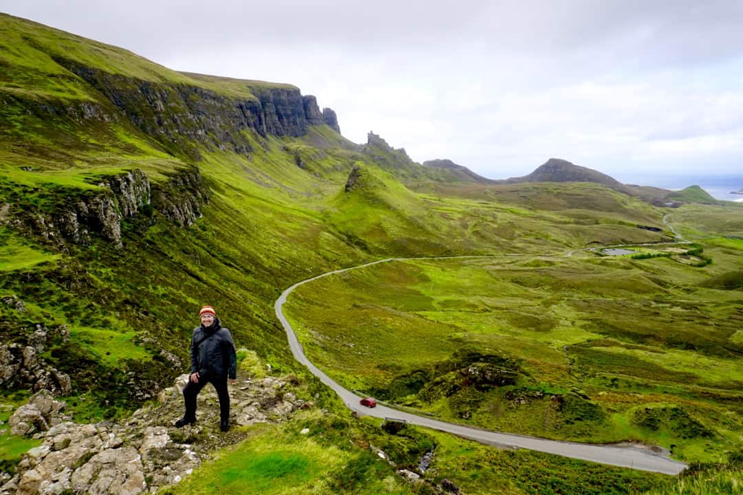 Views over the stunning Quiraing, highlight of an Isle of Skye road trip.