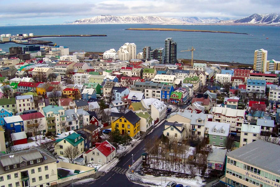 Views across the colourful rooftops of Reykjavik, the first stop of our one week Iceland itinerary.