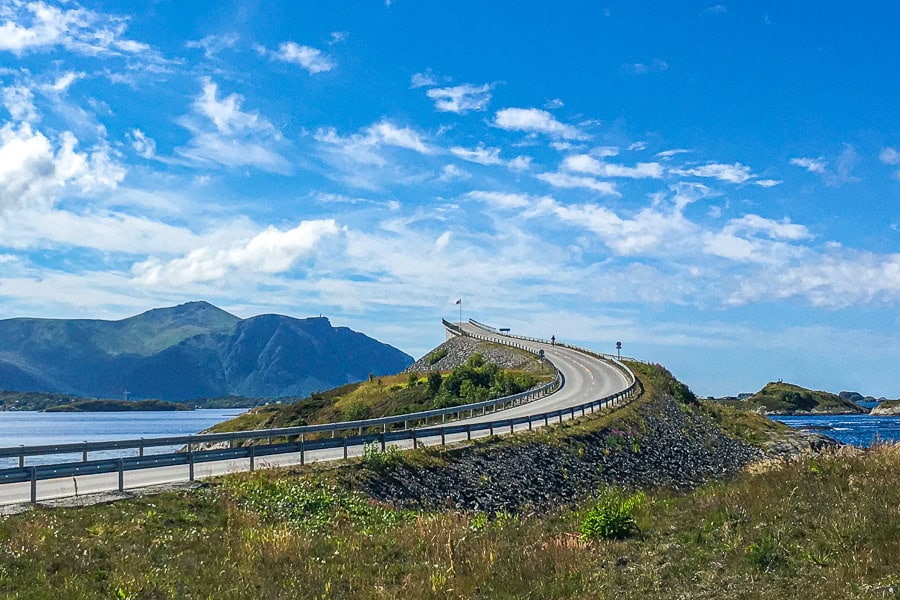 The Atlantic Ocean Road, a Norwegian Scenic Route weaves its way along Norway’s spectacular Atlantic coastline.