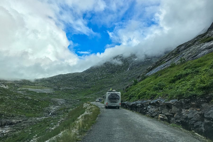 The narrow, winding mountain road to Styggevatnet glacier lake was one of our favourites while driving in Norway.